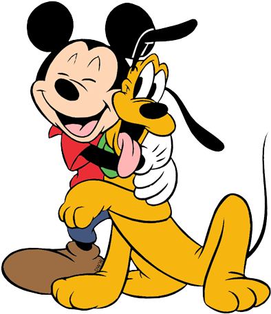 disney logo of Mickey and Pluto hugging